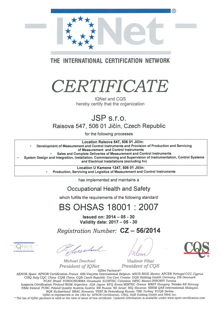 IQNet - OHSAS 18001 